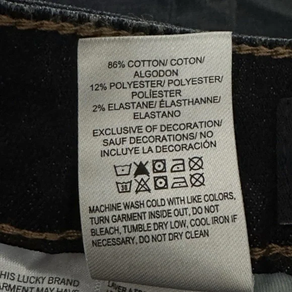 Lucky Brand Mid Rise Straight Jeans 14/34 R NWT